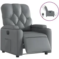 Syfax Relaxsessel Elektrisch Grau Kunstleder