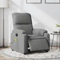 vidaXL Massagesessel Fernsehsesel Elektrisch Dunkelgrau Mikrofasergewebe 3204924
