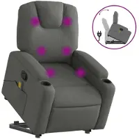 Sonstiges Massagesessel mit Aufstehhilfe Dunkelgrau Stoff