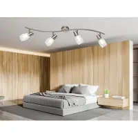 Meine Wunschleuchte LED Deckenleuchte 4 flammig Lampenschirm Dekorglas Deckenstrahler dimmbar