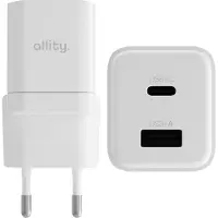 Allity GaN PD QC Netzladegerät ATC-01-20WAC 1x USB-C 1x USB-A 20W weiß