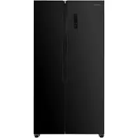 HEISSNER HSBS-HM532NFGBKE++, Freistehend, Amerikanische Tür, Schwarz, 2 Tür(en), Berührung, LED