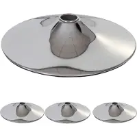 Mendler 4er-Set Fußteller Fußplatte Fuß für Barhocker Barstuhl Drehstuhl Esszimmerstuhl, chrom Ø 45cm