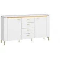 Wójcik Sideboard mit Softclose Losini , weiß , Maße (cm): B: 155,3 H: 87,3 T: 40.0