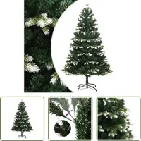 The Living Store Künstlicher Weihnachtsbaum Klappbar Beschneit 180 cm