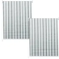 Mendler 2er-Set Rollo MCW-D52, Fensterrollo Seitenzugrollo Jalousie, 120x230cm Sonnenschutz blickdicht grau/weiß
