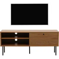 Mendler TV-Rack HWC-N78, Lowboard TV-Schrank, skandinavischer Stil Metall Holz Melamin MVG 50x120x40cm natur