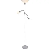 Rabalux Stehleuchte Diana aus Metall Kunststoff/ Glas chrom/ weiß Ø28,5cm H:177,5cm mit eingebautem Schalter