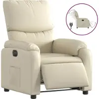Syfax Relaxsessel Elektrisch Creme Kunstleder
