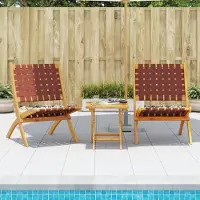 vidaXL Möbel Gartenstühle 2 Stk. Klappbar Rot Massivholz Akazie & Stoff - Esstischstuhl 366511
