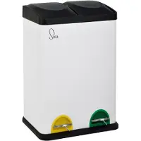 SVITA TC2X20 Mülleimer Mülltrennsystem Abfalleimer mit Fächern Weiß 40 Liter (2x20L)