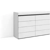 Skraut Home Kommode mit Schubladen, 114x35x75 cm, Für Schlafzimmer, Sideboard, Schrank, Weiß und Schwarz