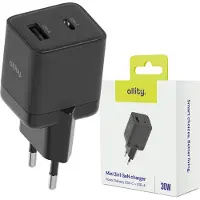 Allity GaN PD QC Netzladegerät ATC-01-30WAC 1x USB-C 1x USB-A 30W Handy-Ladegeräte schwarz