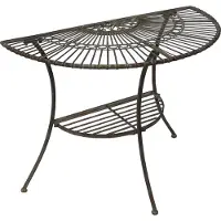 DanDiBo Tisch Halbrund Wandtisch Malega 100531 Beistelltisch aus Metall 100 cm Gartentisch Halbtisch Halbrundtisch Wandkonsole Konsole Wand