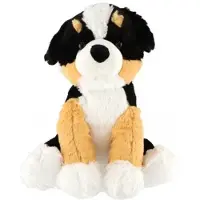 Teddies Hund/Welpe sitzend Plüsch 38cm schwarz-braun-weiß