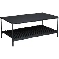 SVITA AMAL Couchtisch Schwarz Coffeetable Moderner Wohnzimmertisch mit Ablage