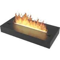 SOLOLED Bioethanolbrenner mit mattschwarzem Edelstahl-Arbeitsplatteneinsatz 60 cm