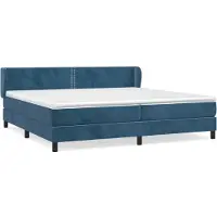 Syfax Boxspringbett mit Matratze Dunkelblau 200x200 cm Samt