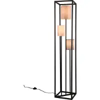TRIO Stehleuchte 3-flammig Metall Stoff, Höhe 153cm