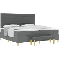 Syfax Boxspringbett mit Matratze Dunkelgrau 200 x 200 cm Stoff