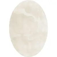vidaXL Bereichsteppiche Oval HUARTE Creme 120 x 170 cm 100 %Polyester