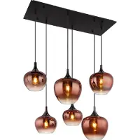 Globo Hängeleuchte Metall schwarz matt, 6x E27