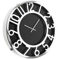 Almina elegante Wanduhr für Ihr Zuhause 60 cm mit Ziffern Schwarz/Silber