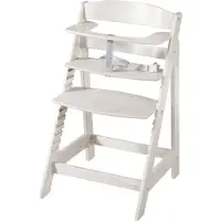 Roba 7562NG-N, Umbaubarer Hochstuhl, Harter Sitz, Steinfarbe, Einfarbig, 3-Punkt, Holz