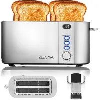 Zeegma Toaster TOSTEE CHEF, 1500 W, 4 Toasts auf einmal, 6 Stufen, Brötchenhalter, Aufwärmen, Auftauen