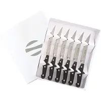 Sanelli Ambrogio - Maitre - Nitrogen Edelstahlmesser - Steakmesser-Set mit halb gezahnter Klinge 11 cm