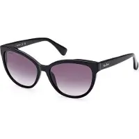 Max Mara Rund Damen Glänzend Schwarz Rauch Grau Gradient MM0058 Logo 13