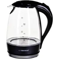 Esperanza EKK011K, 1,7 l, 2200 W, Schwarz, Grau, Transparent, Kunststoff, Glas