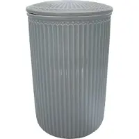 Greengate Vorratsdose mit Deckel ALICE Stone Grey Grau Groß 13x21 cm Keramik