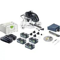 Festool KAPEX KSC 60 EB-Basic Akku Kapp Zugsäge 18 V / 36 V 216 mm Brushless + 4x Akku 8,0 Ah + Ladegerät + Systainer