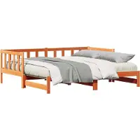 Syfax Ausziehbares Tagesbett Wachsbraun 193,5 x 184 x 66 cm