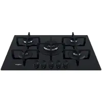 Whirlpool GOA 7523/NB1, Schwarz, Integriert, 73 cm, Gaskochfeld, Glas, 5 Zone(n)
