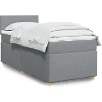 Syfax Boxspringbett mit Matratze Hellgrau 100x200 cm Stoff