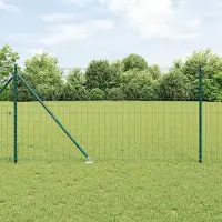 Syfax Zaun mit Pfosten Grün 1 x 25 m Stahl und PVC