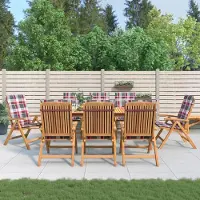 vidaXL CLORIS Gartenstühle mit Auflagen 8 Stk. Massivholz Teak, 103,62 kg