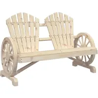 Syfax Adirondack-Gartenstuhl 2-Sitzer Massivholz Tanne