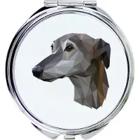 Art-Dog Greyhound, Grosser Englischer Windhund - Spiegel mit Foto und geometrischem Aufdruck der Marke