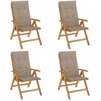vidaXL Gartenstühle mit Kissen 4 Stk. Massivholz Teak