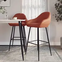 vidaXL Möbel Barhocker 2 Stk. Hellbraun Kunstleder - Barhocker 338701