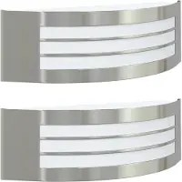 vidaXL Außenwandleuchte 2 stk. Silber 32 x 10 x 10 cm