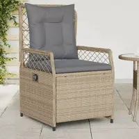 vidaXL "im Angebot" Gartensessel 2 Stk. - bis 150 kg - Verstellbar Beige Poly Rattan - Stapelsessel CC16970