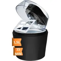 Guzzanti GZ-157, Gelkanister-Eismaschine, 1,5 l, 2 Becken, Schwarz, Transparent, LCD, 204 mm