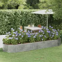 Prolenta Maison Exclusive - Hochbeet Verzinkter Stahl 322x100x36 cm Silbern