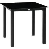 Outsunny Gartentisch Esstisch für Garten Balkontisch für 4 Personen Schwarz