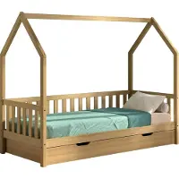Vipack Bettgestell Home - 90x200 cm - mit Gitter - mit Bettschublade - Eiche