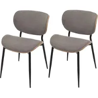 Mendler 2er-Set Esszimmerstuhl MCW-O45, Bugholz Stoff (370g/m²) MVG- natur, hellgrau